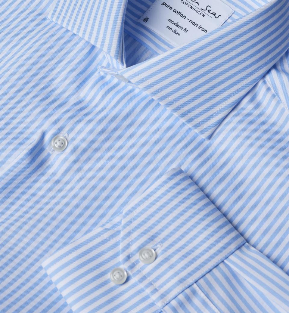 Seven Seas Skjorter s70-lyseblå_S - Bygholm Menswear